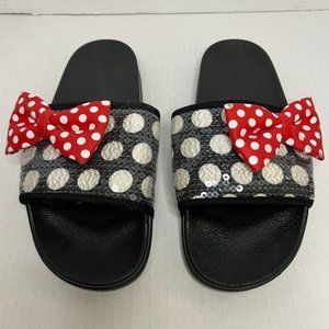 Disney Minnie Mouse Rock The Dots Slide Sandals Size 10